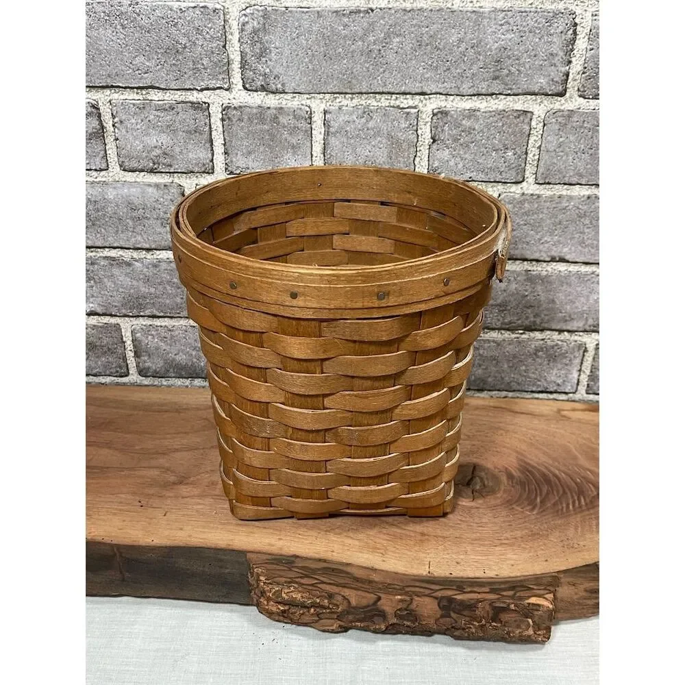 Vintage Longaberger Upright Basket Handwoven Rustic Home Decor